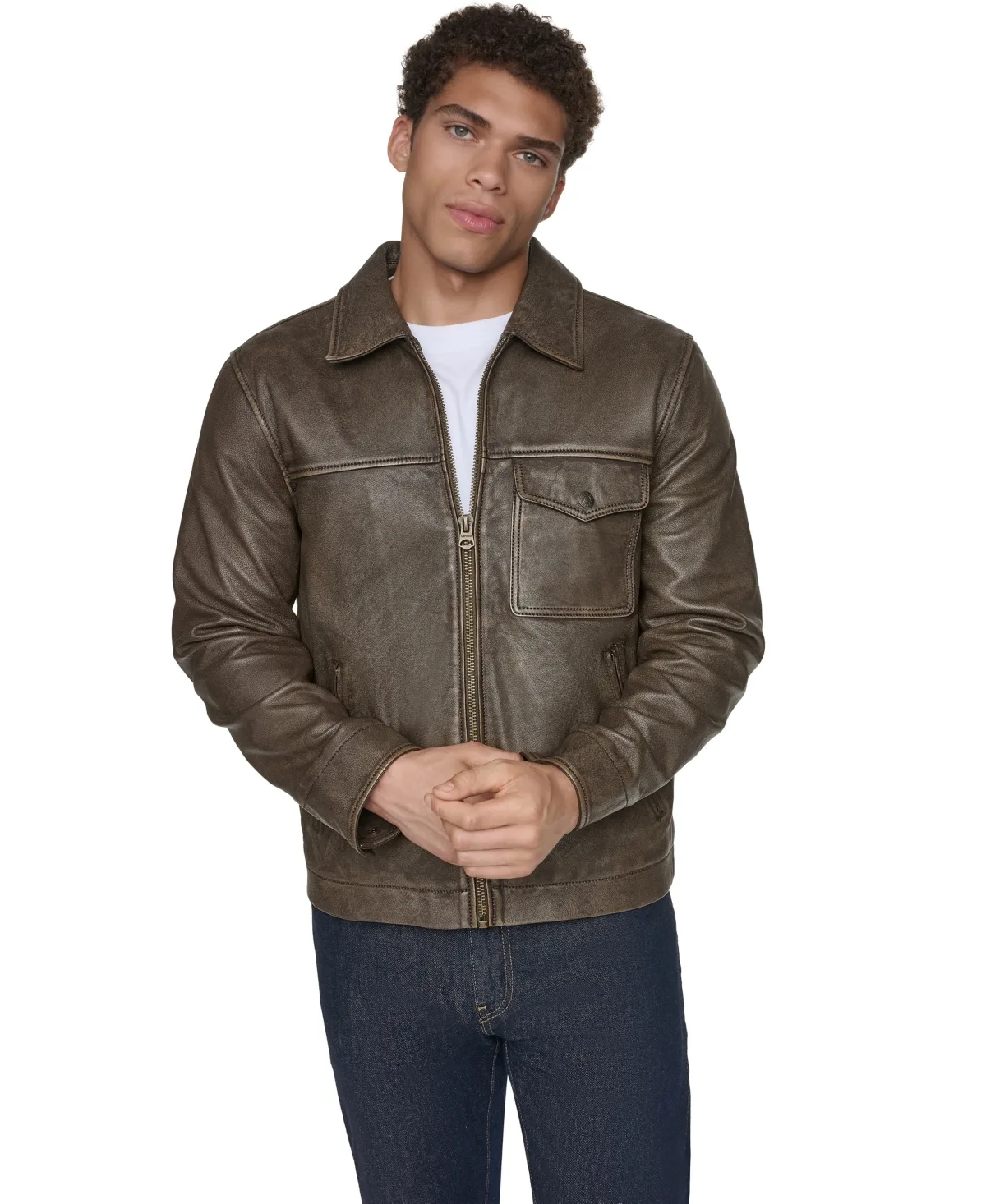 Genuine Leather Trucker Jacket by Levi's