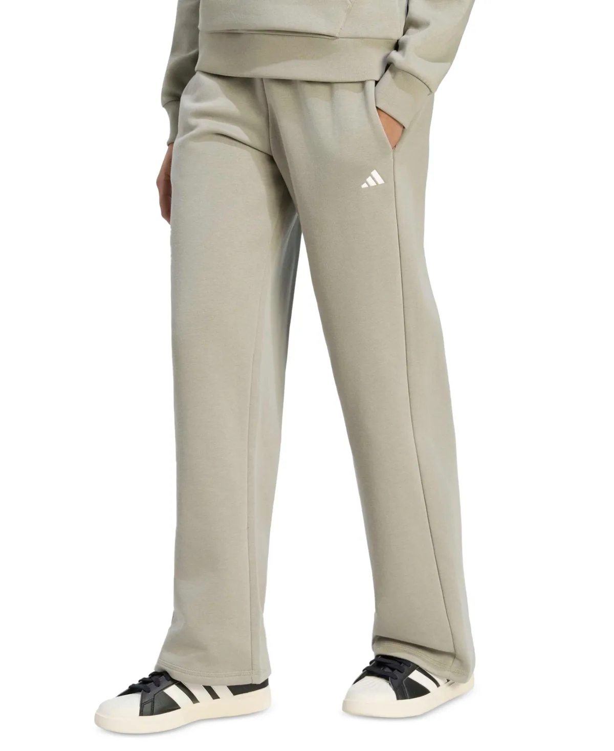 Essentials Feel Cozy Mid-Rise Open-Hem Pants by Adidas