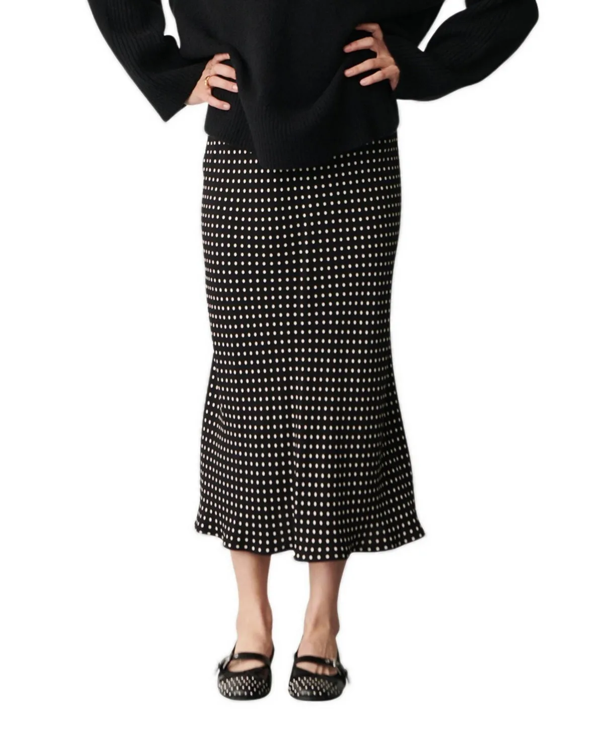 Evelyn Polka Dot Midi Skirt by Finery London