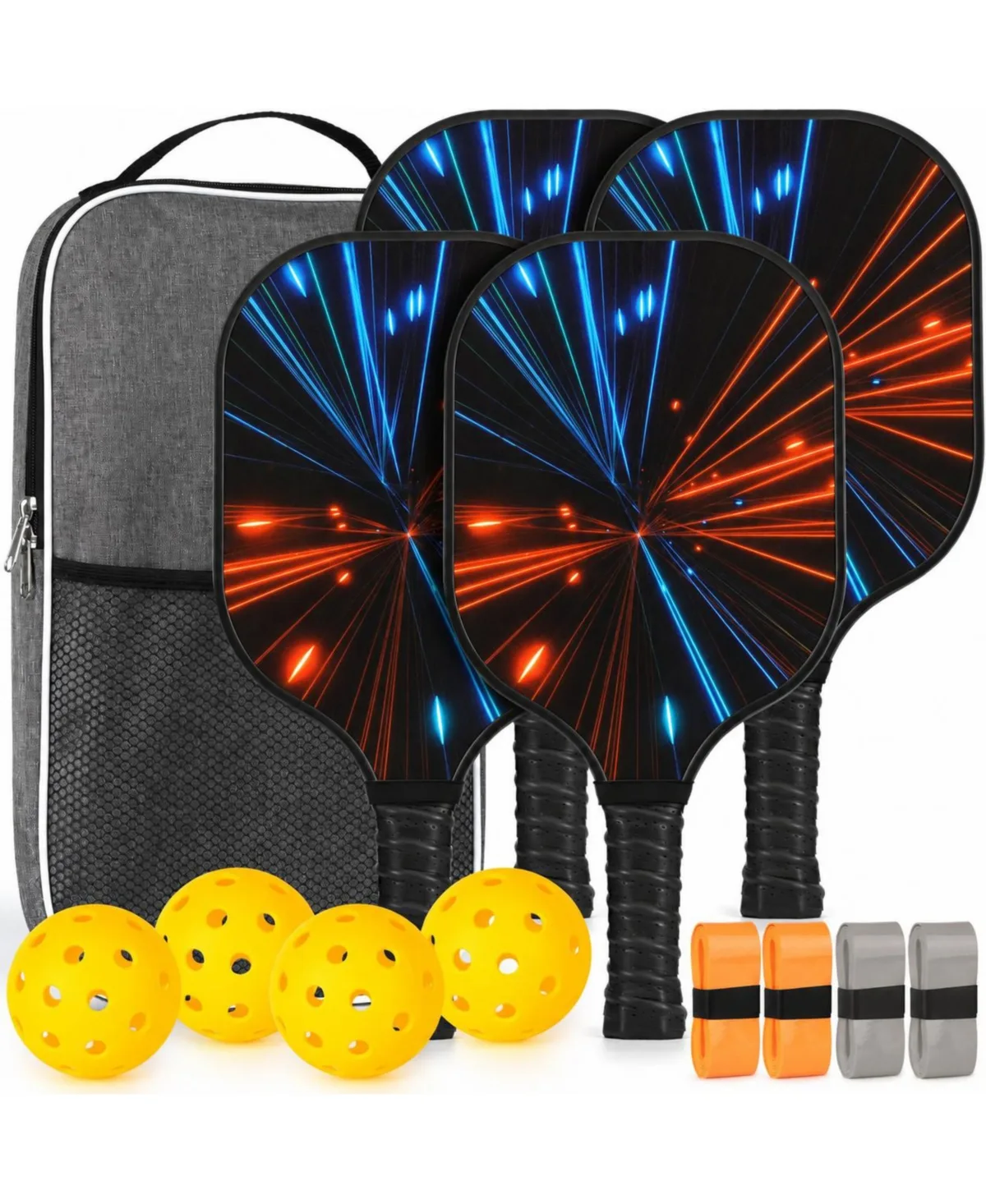 Sportneer USAPA Approved Fiberglass Pickleball Paddles Set with Polypropylene Core Ergonomic Grip Carry Bag by Sportneer
