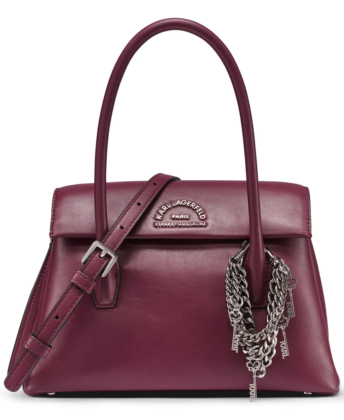 Karl Lagerfeld Paris Rosalee Small Leather Satchel Handbag by Karl Lagerfeld