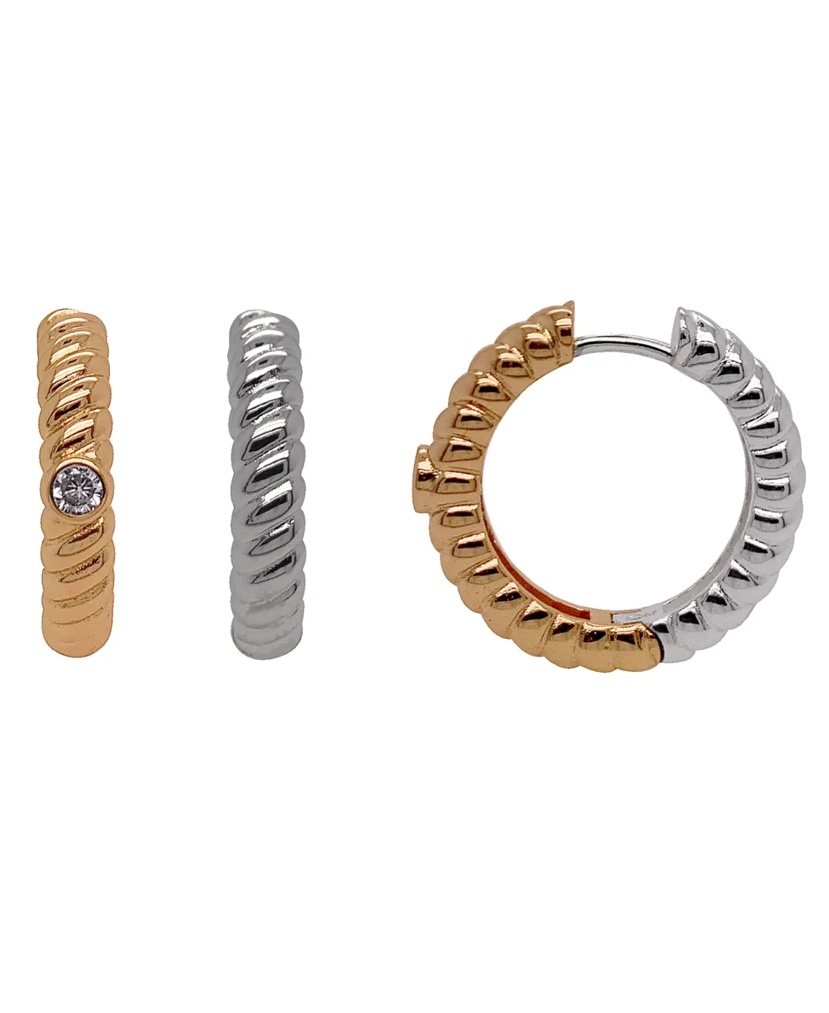 Two-Tone Reversible Hoop Earrings by And Now This