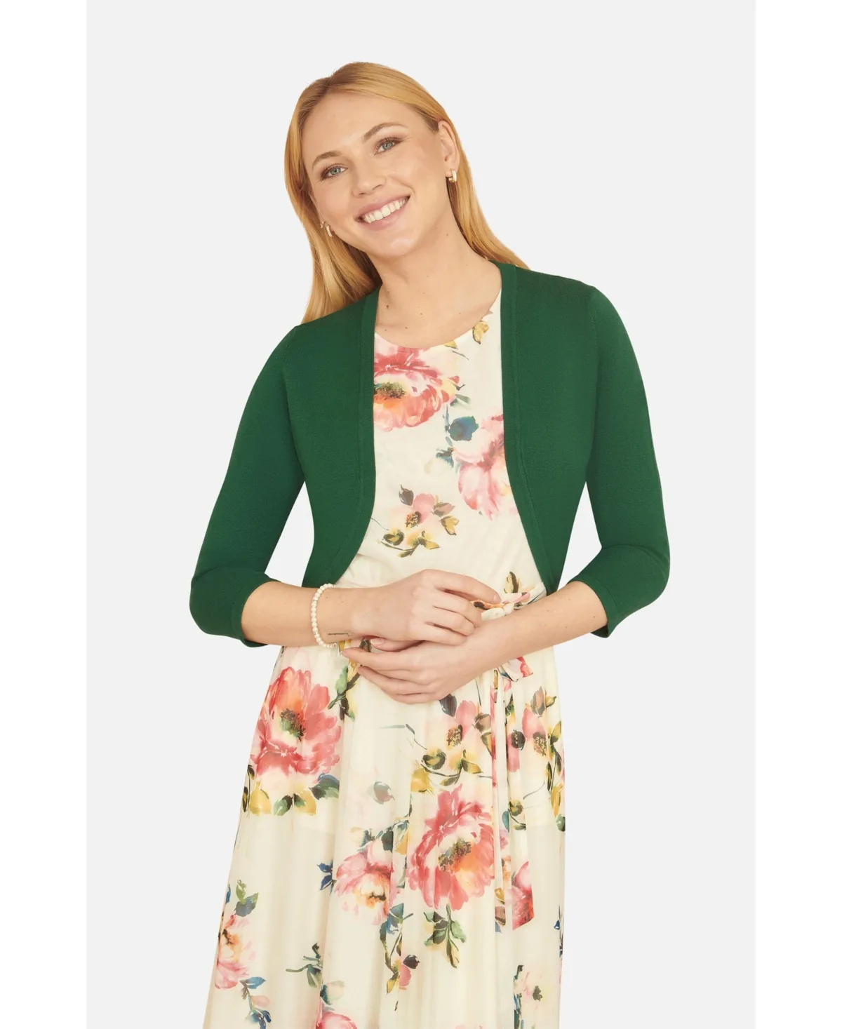 3/4 Sleeve Knitted Curve Bolero