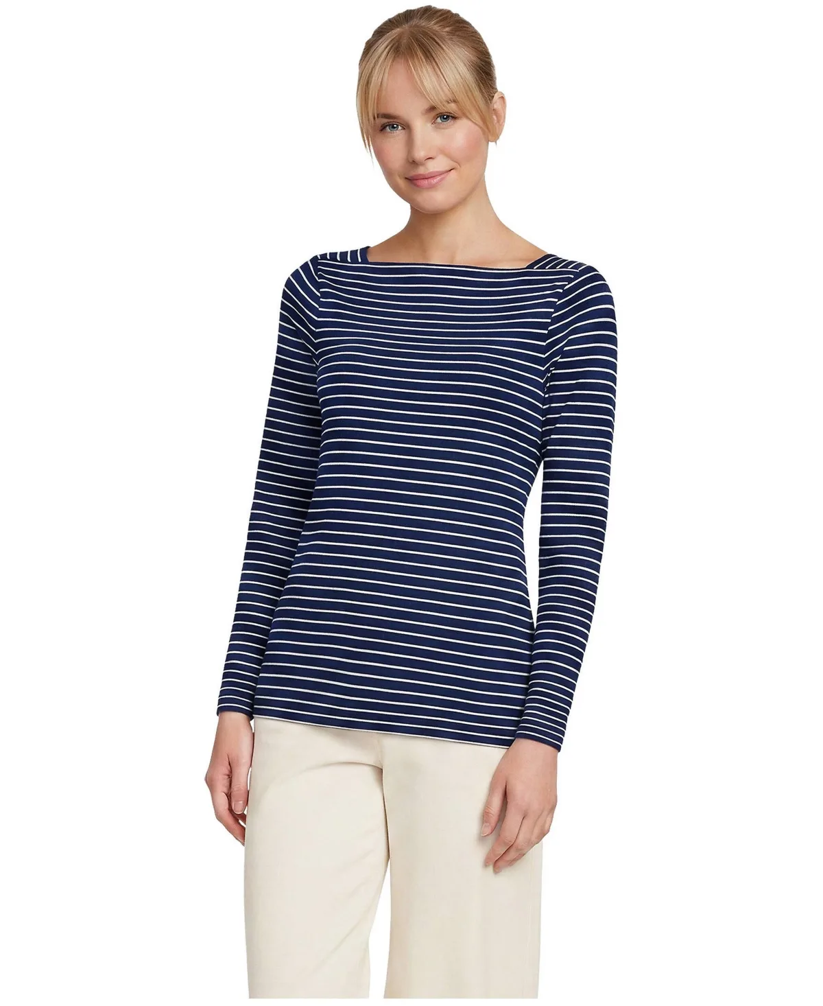 Long Sleeve Polished Essentials Straight Neck Tee