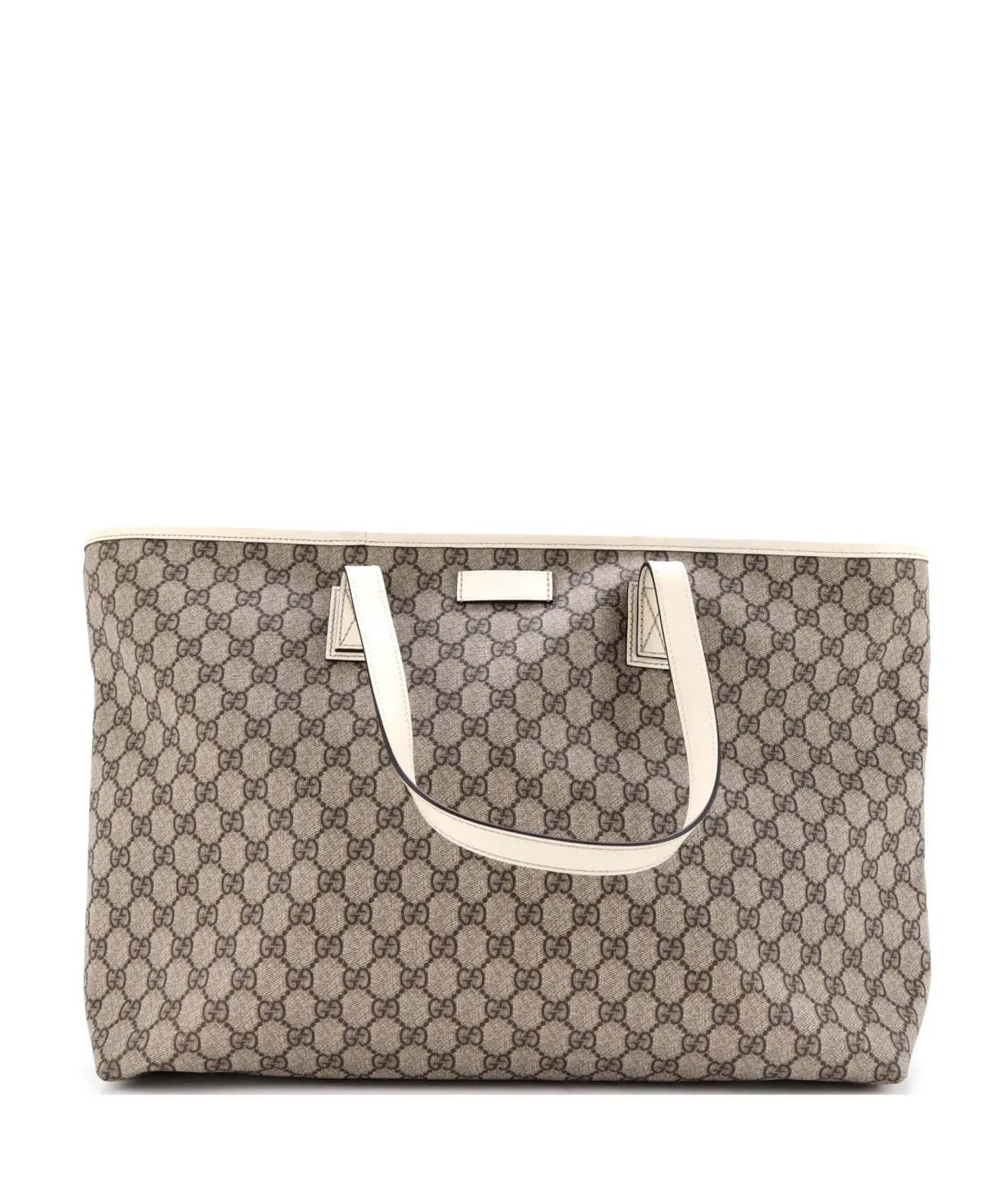 Pre-Owned Gucci Large Plus Tote GG Coated Canvas with Leather by Gucci