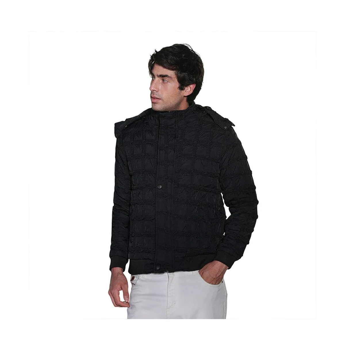 Grid-Tactile Puffer Jacket by Campus Sutra