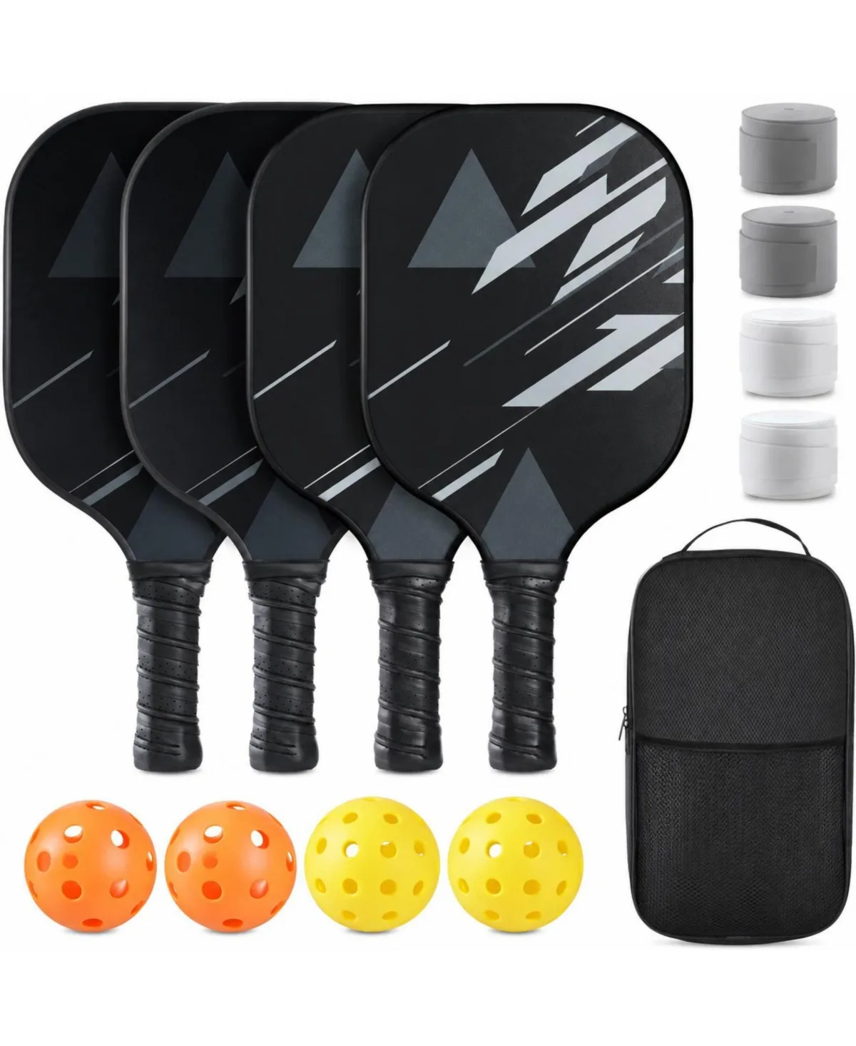 Usapa Approved Fiberglass Pickleball Paddles Set with Balls and Carry Bag Lightweight by Sportneer