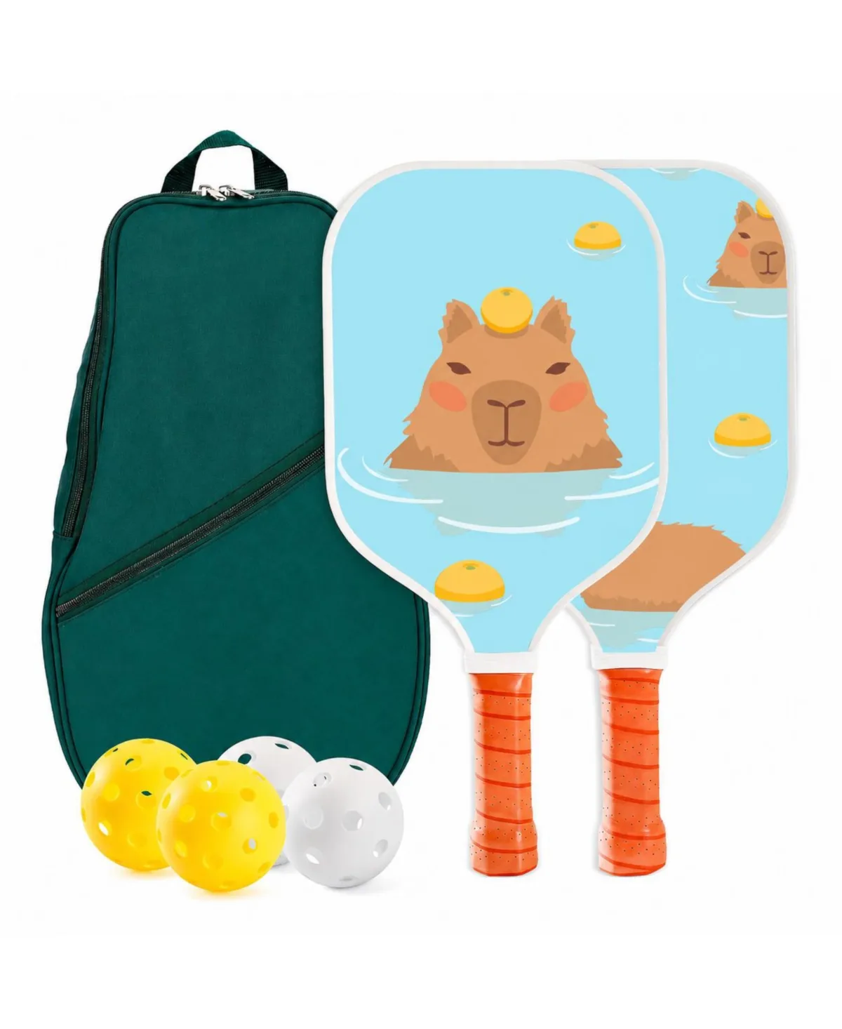 Pastel Dream Pickleball Paddle Set 2 Paddles 4 Balls Carry Bag by Sportneer