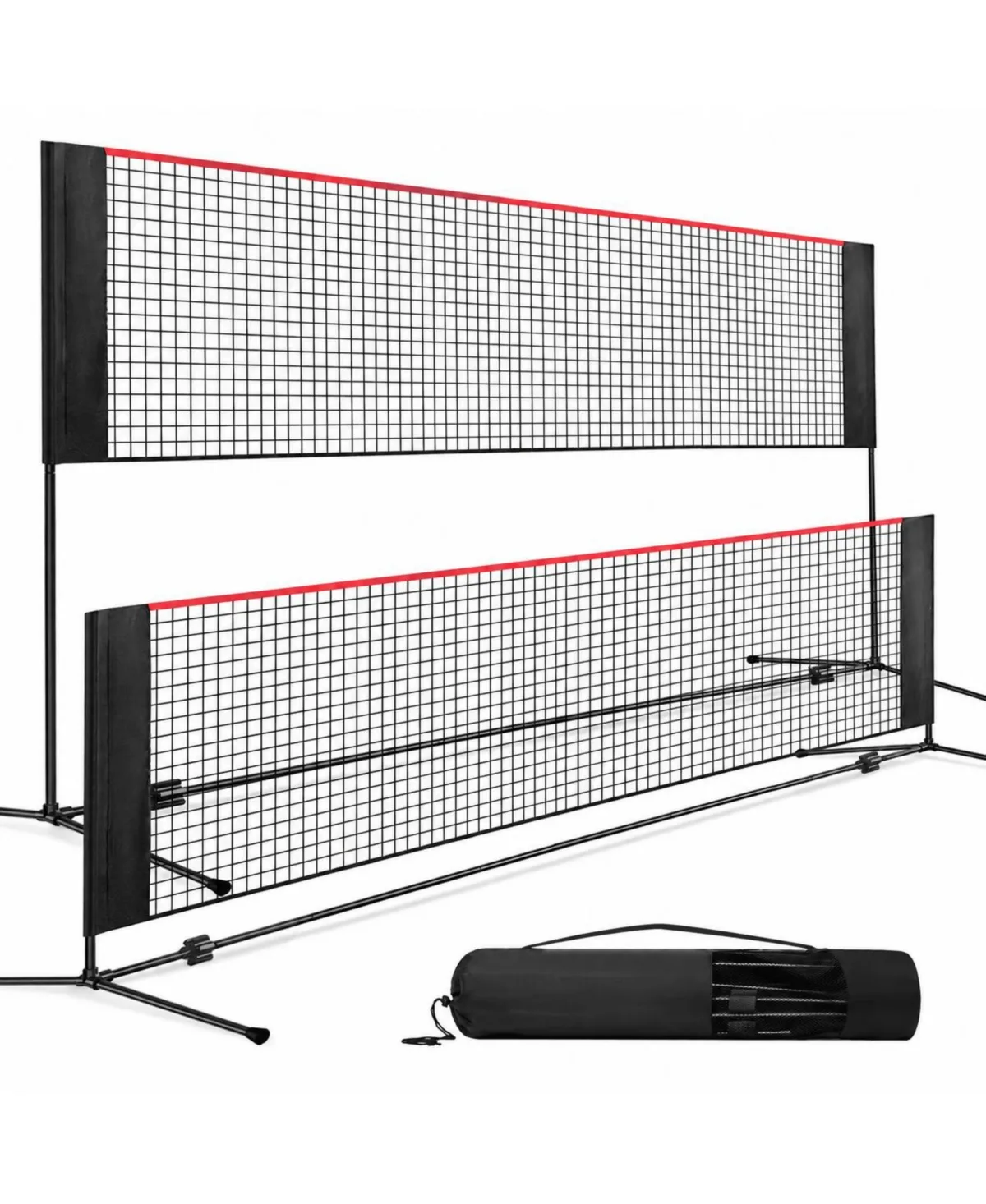 Adjustable Height Badminton Net Portable Quick Setup Multi Sport with Ground Stakes by Sportneer