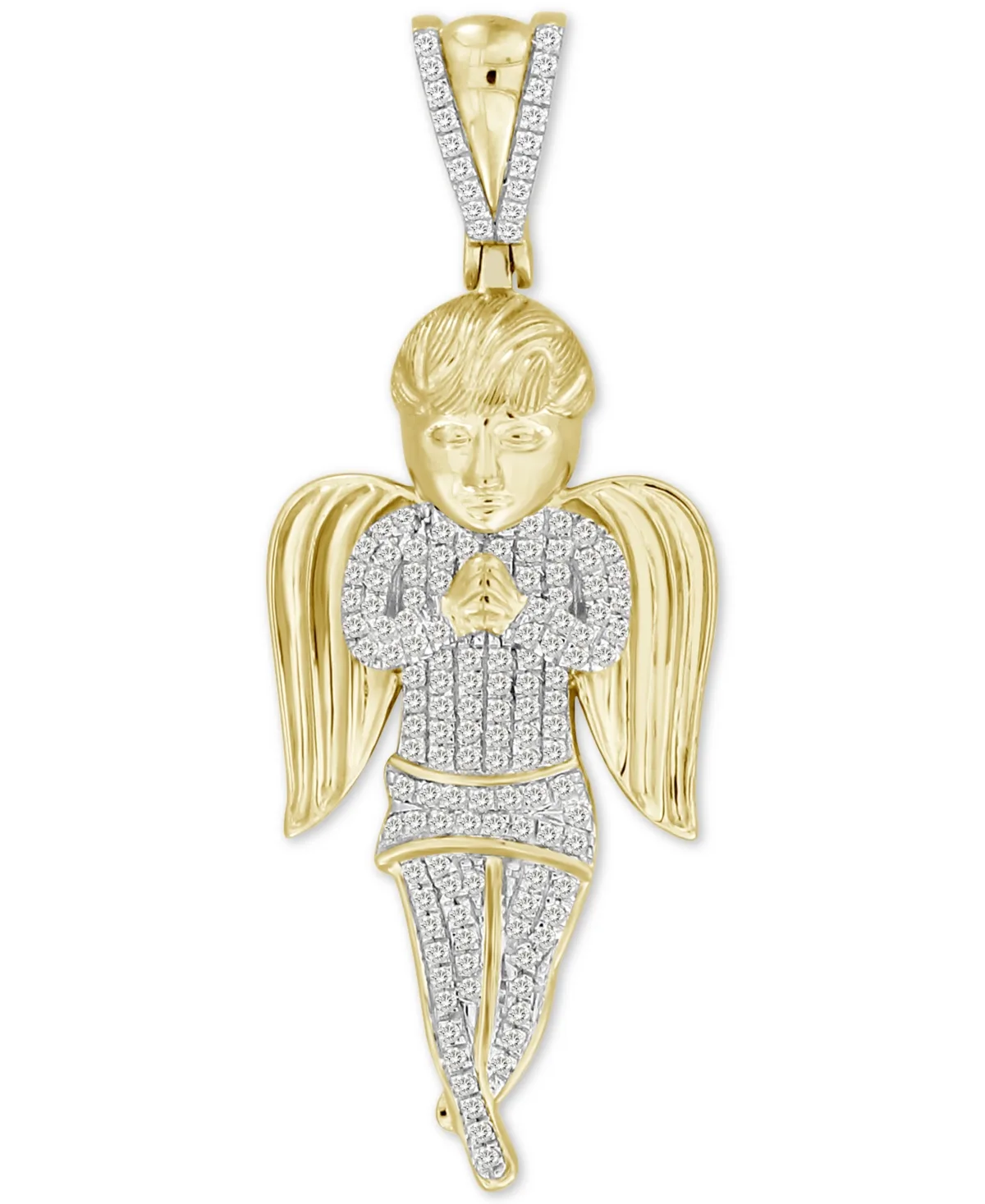 Diamond Angel Charm Pendant (1/2 ct. t.w.) in 10k Gold by Macy's