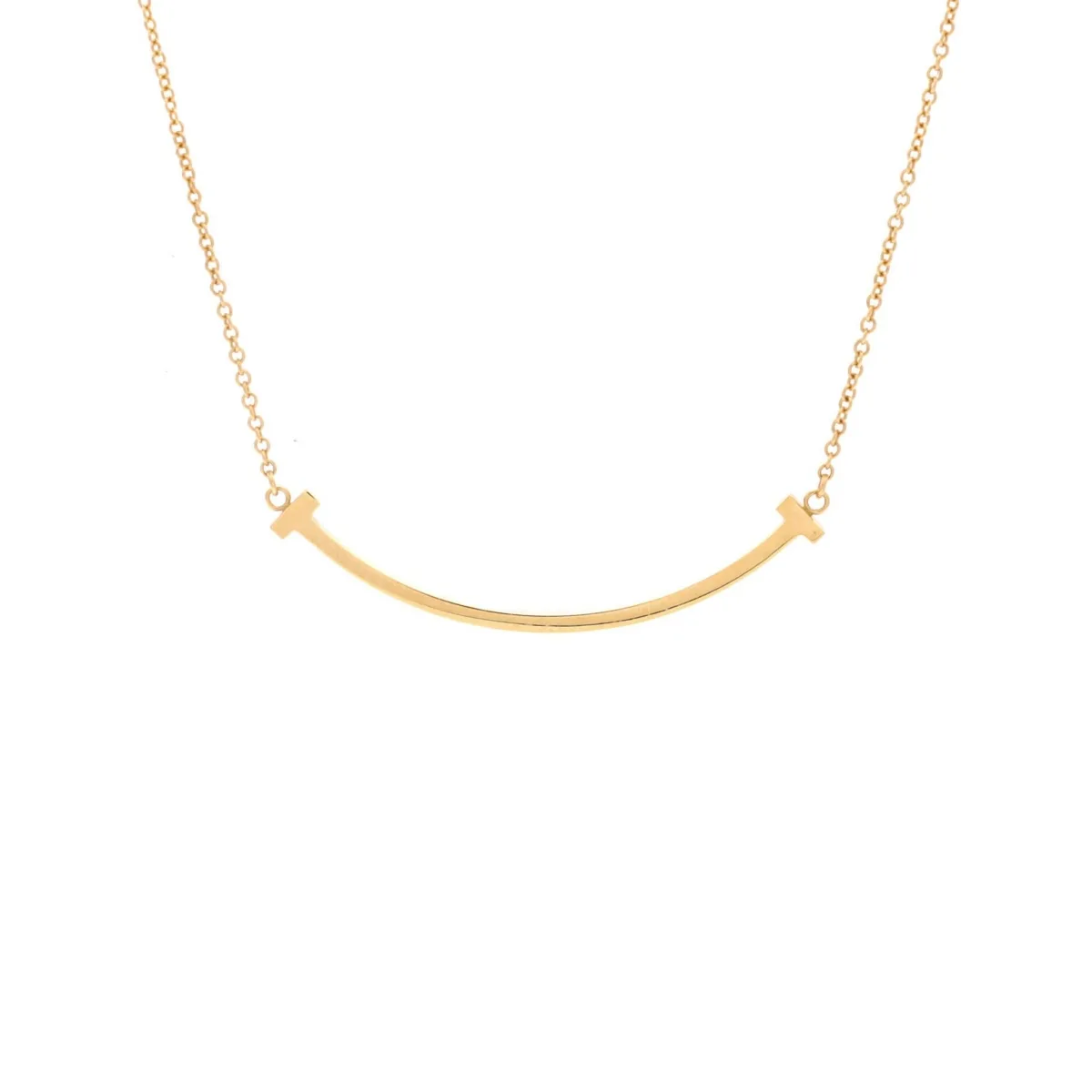 Pre-Owned Tiffany & Co T Smile Pendant Necklace - 18k Yellow Gold by Tiffany & Co.