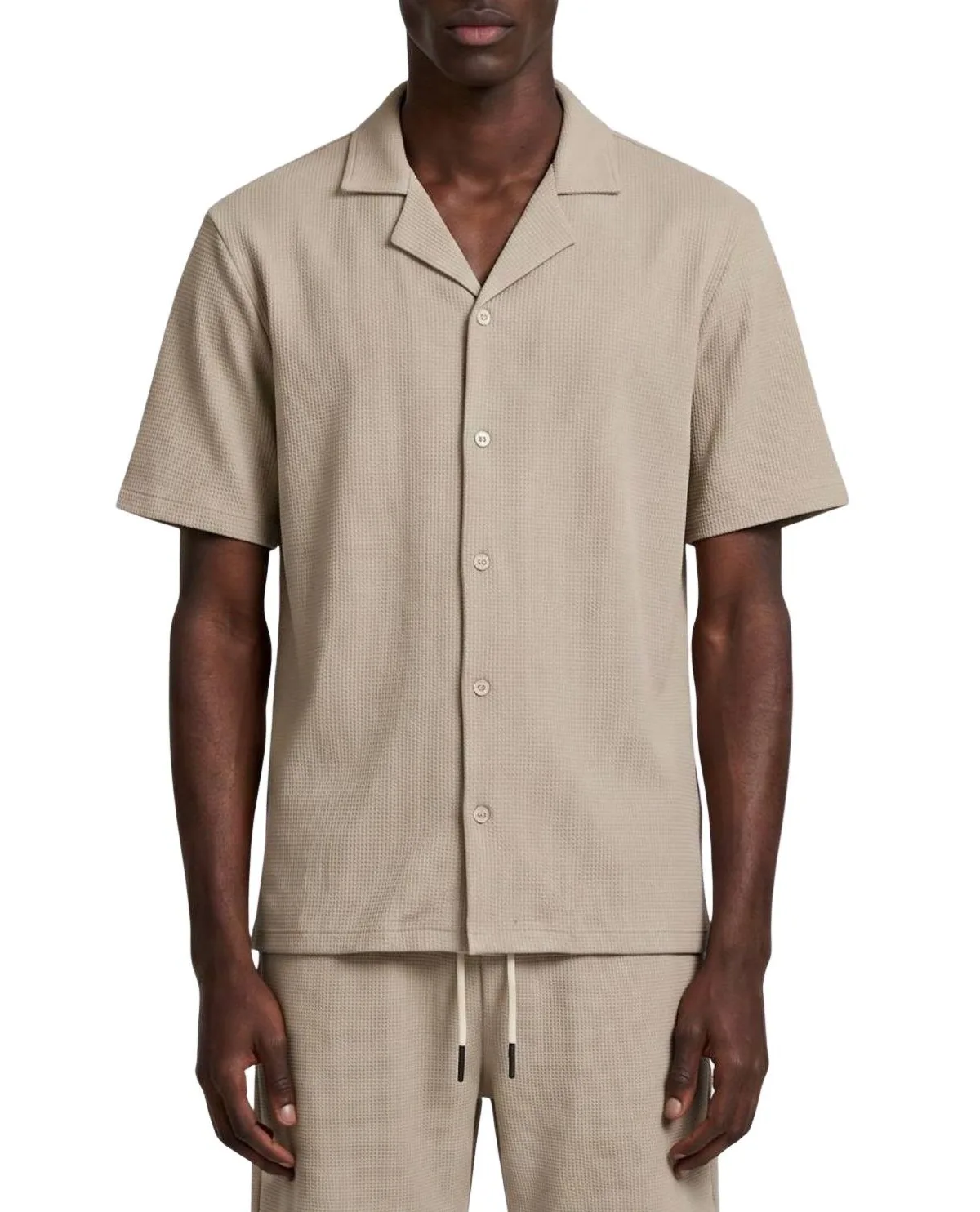 Short Sleeve Seersucker Shirt - Stone by Walker & Hunt