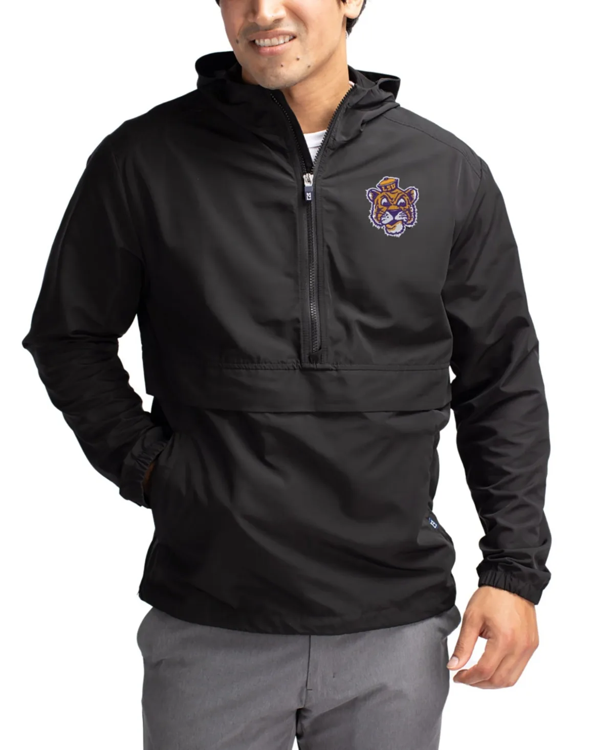 Lsu Tigers Charter Eco Half-Zip Anorak Jacket by Cutter & Buck