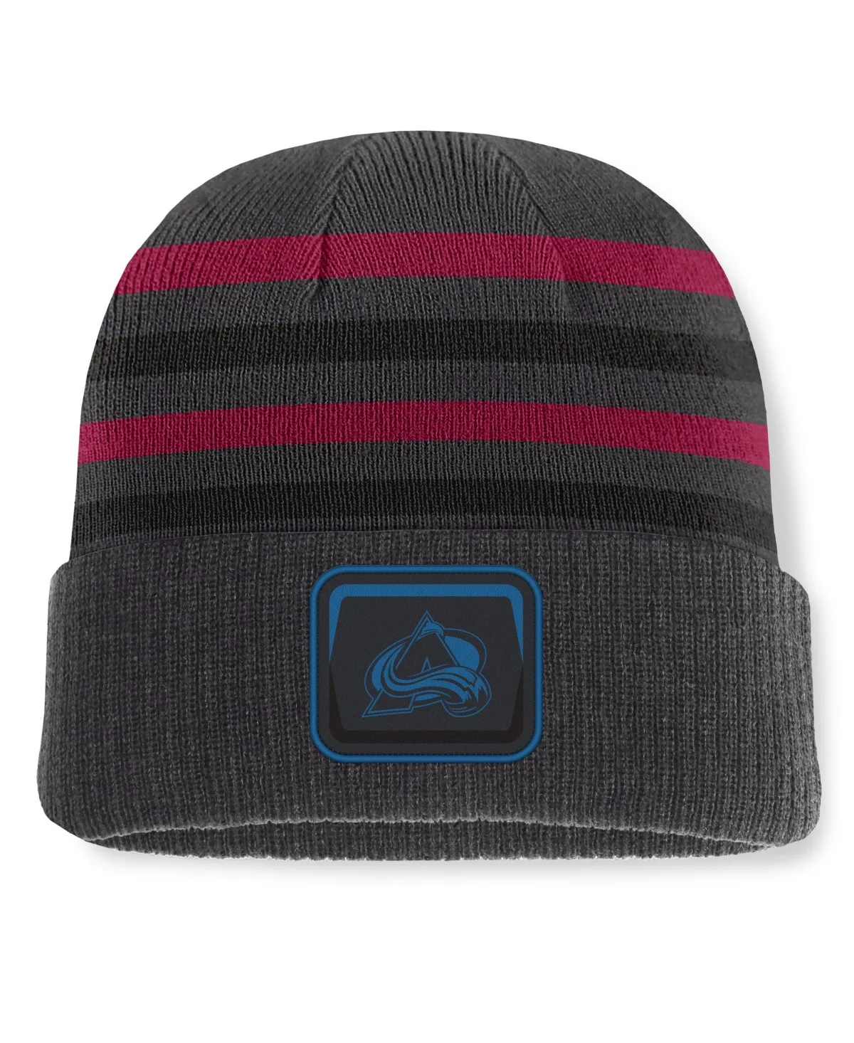 Colorado Avalanche Knurly Stripe Cuffed Knit Hat by Fanatics