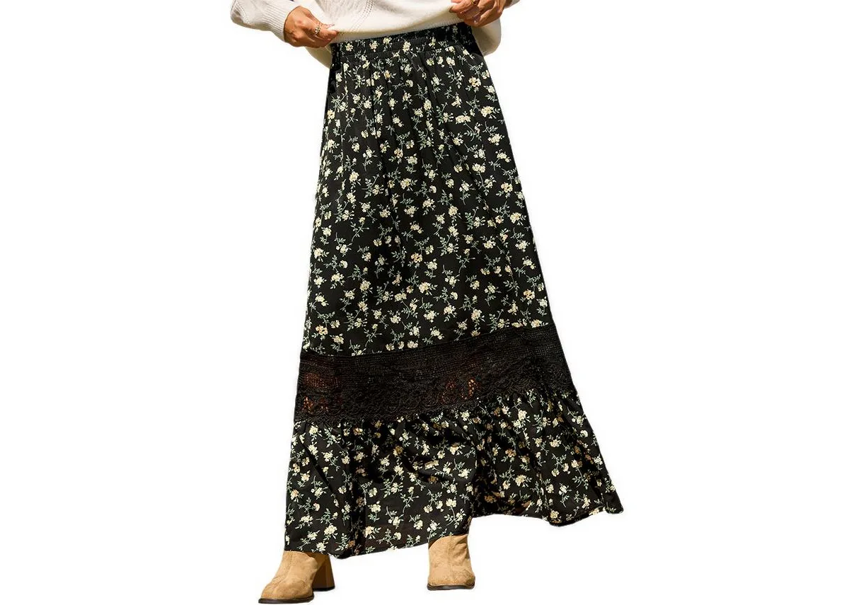 Picked for You Maxi A-Line Lace Skirt by Cupshe