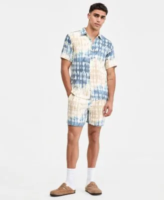 Maverick Dye Effect Short Sleeve Shirt Shorts by Sun  Stone