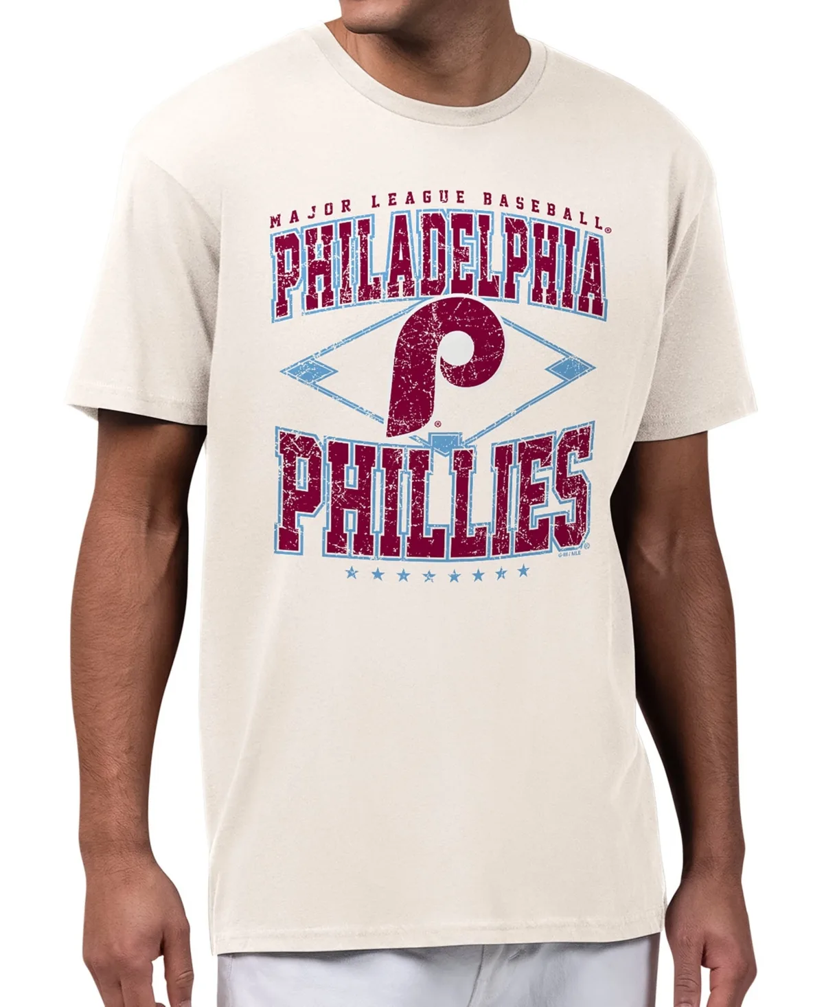 Philadelphia Phillies Distressed Cooperstown Diamond Crewneck T-Shirt by Starter