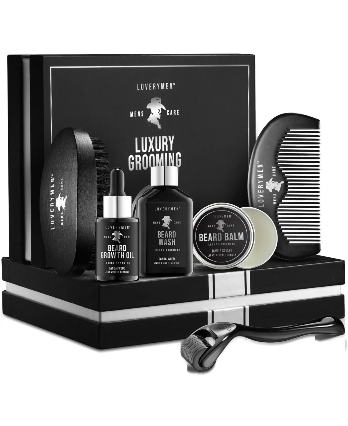 7-Pieces Beard Growth Kit Gift Set by Lovery