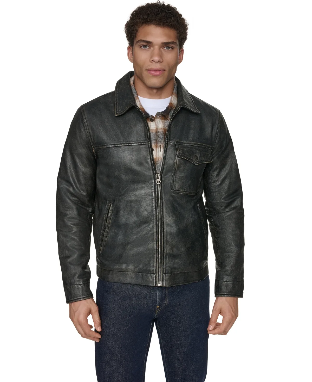 Genuine Leather Trucker Jacket