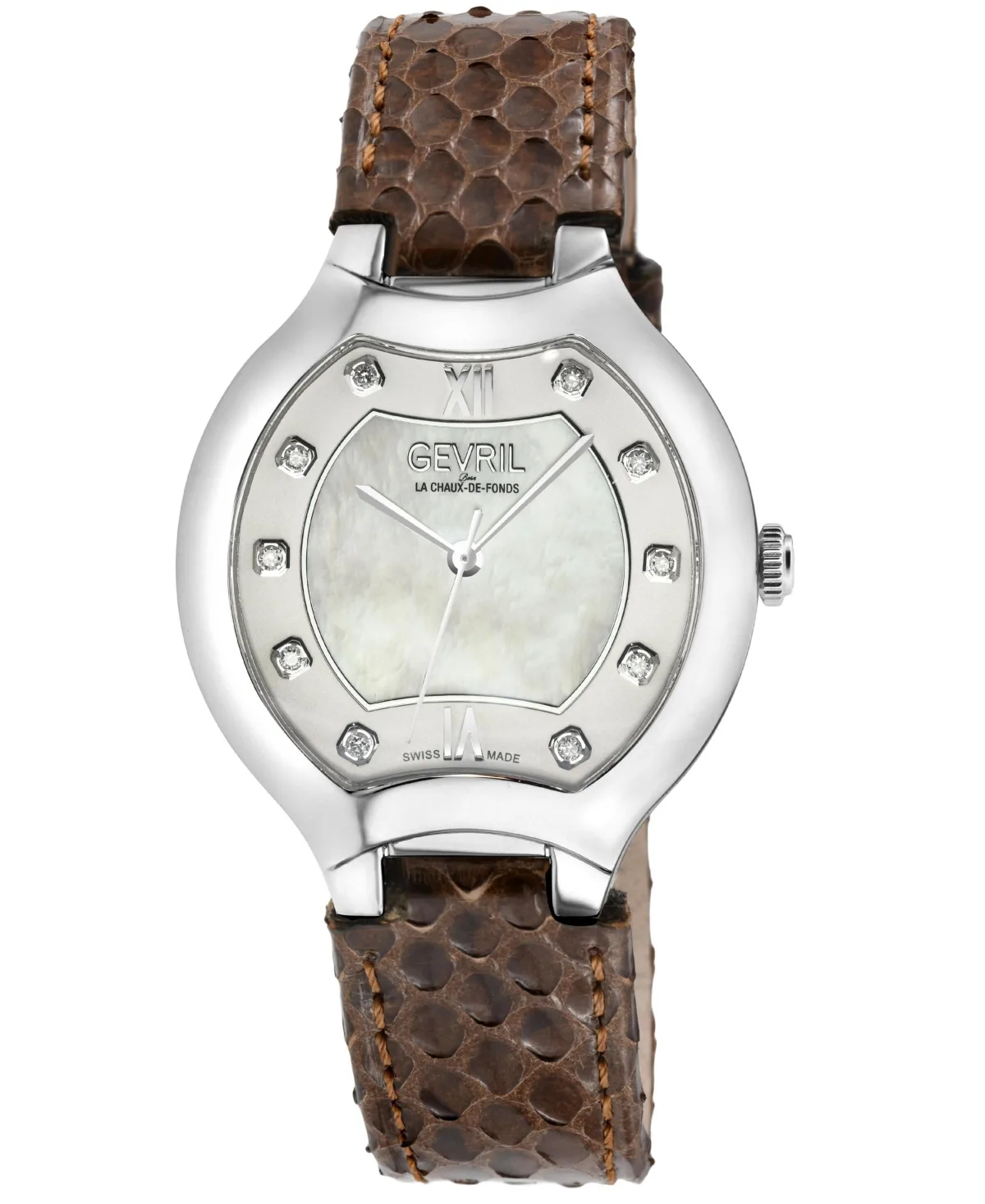 Lugano Swiss Quartz Diamond Hand Made Italian Leather Strap Watch