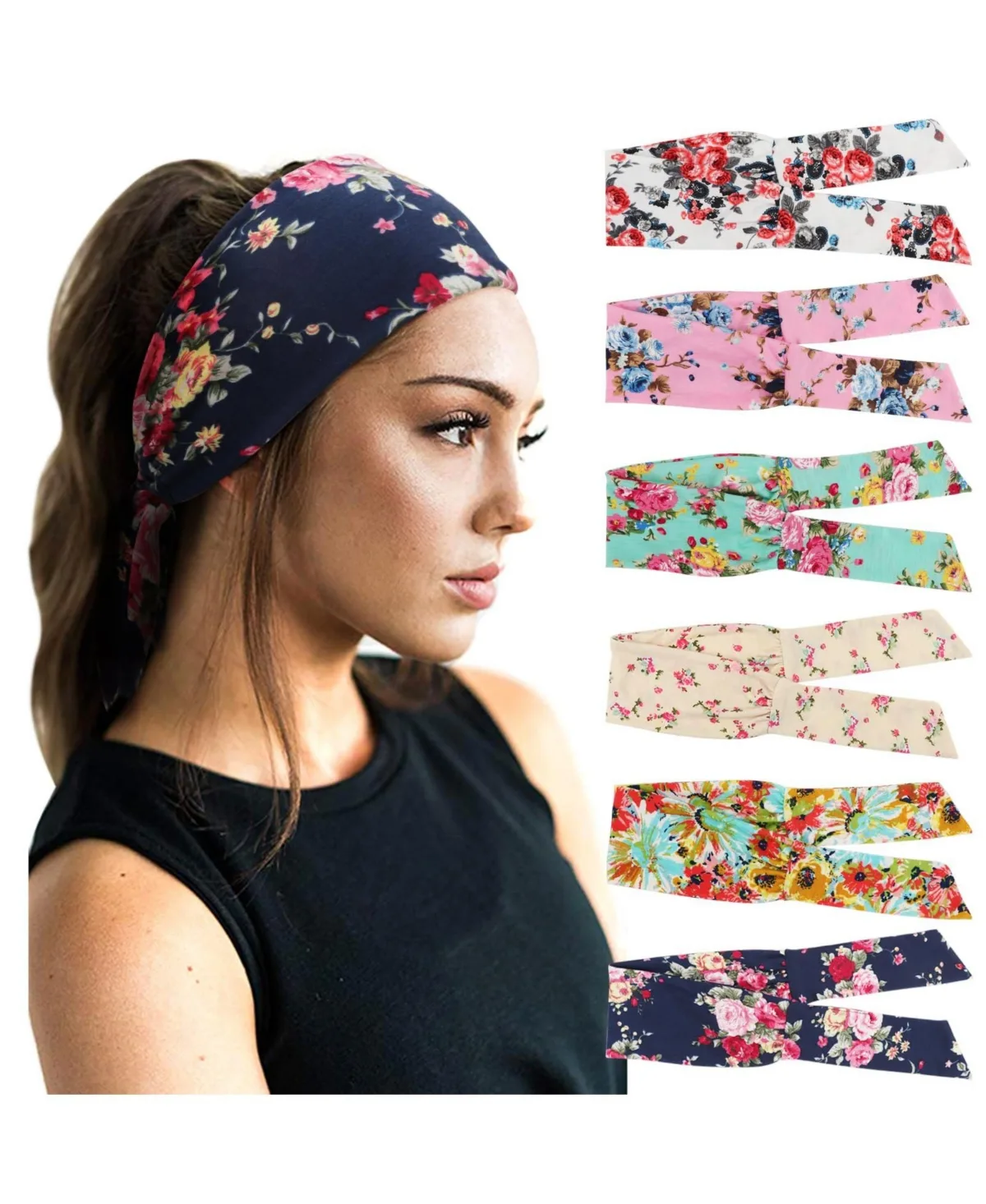 Adjustable Knotted Non-Slip Hair Bands, 6-Piece Set by Peneyon