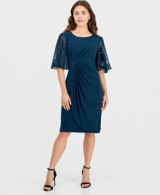 Cocktail Clip Chiffon Short Sleeve Dress by Connected