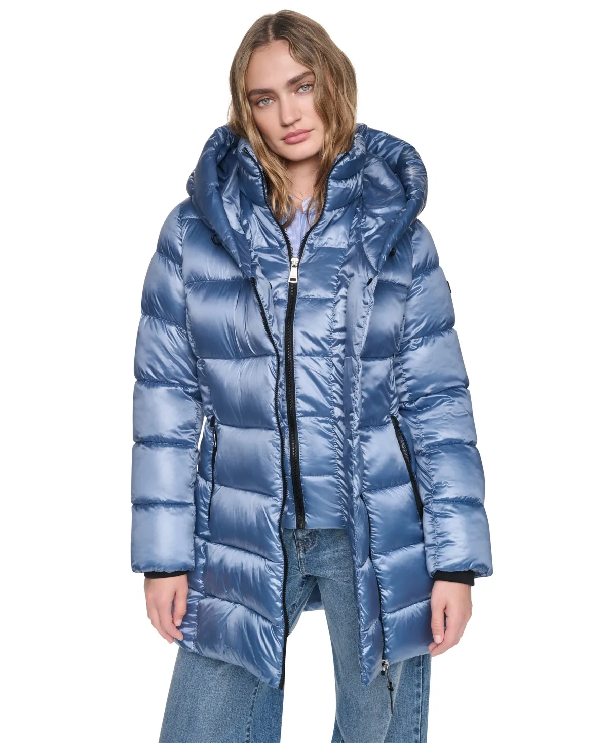 Pearlized Hooded Walker with Bib Coat