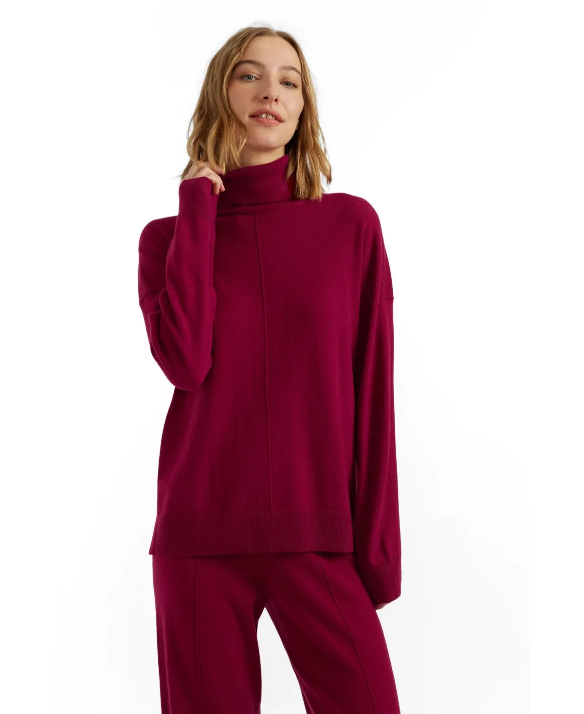 Chinti & Parker Relaxed Roll Neck Wool-Cashmere Blend Sweater by Parker
