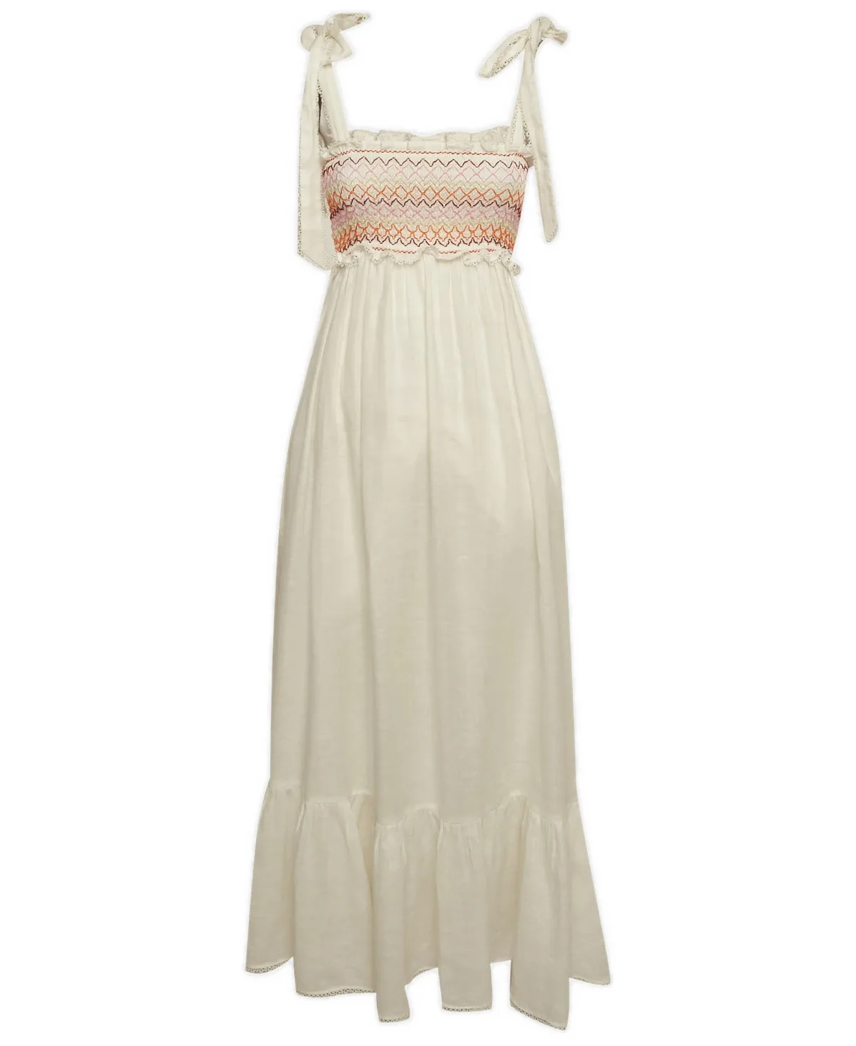 Pre-Owned Zimmermann Linen Shirring Detail Midi Dress by Zimmermann