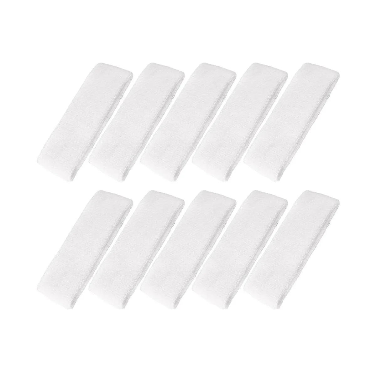 10 Pack Cotton Sports Headbands Sweat Absorbent for Workout Gym Outdoor Activities by Furlihong