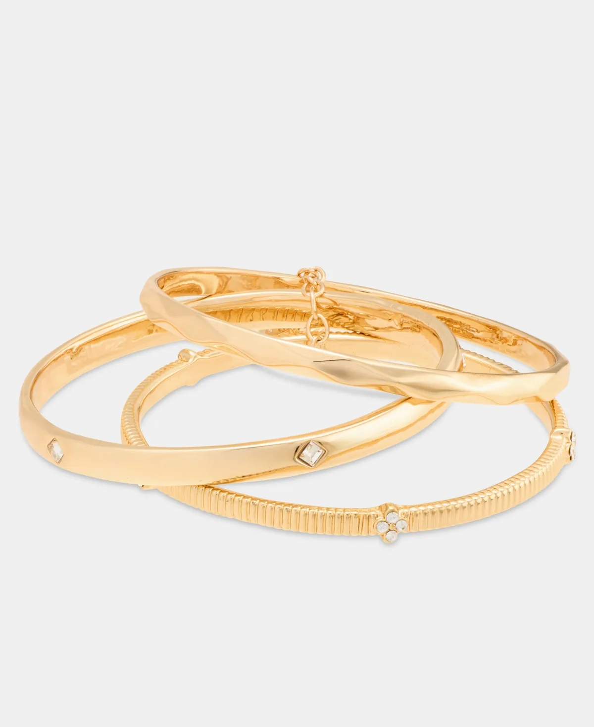 Textured Gold-Tone Bangle Bracelet, 3-Piece Set by Anne Klein