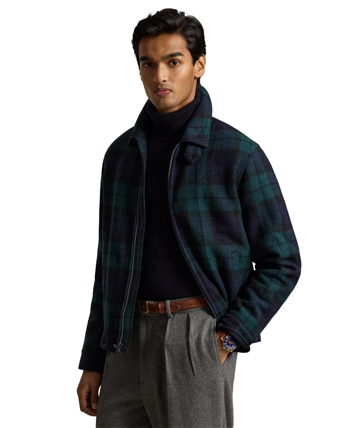 The Langdon Plaid Wool Windbreaker-Style Jacket by Polo Ralph Lauren
