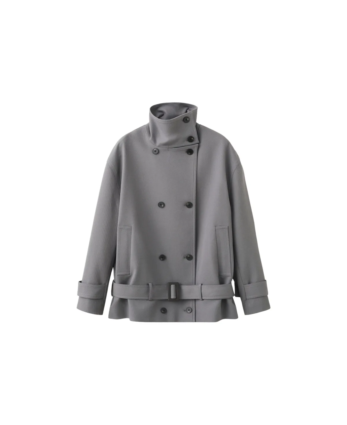 Dario Funnel Neck Belted Trench Coat by Mango