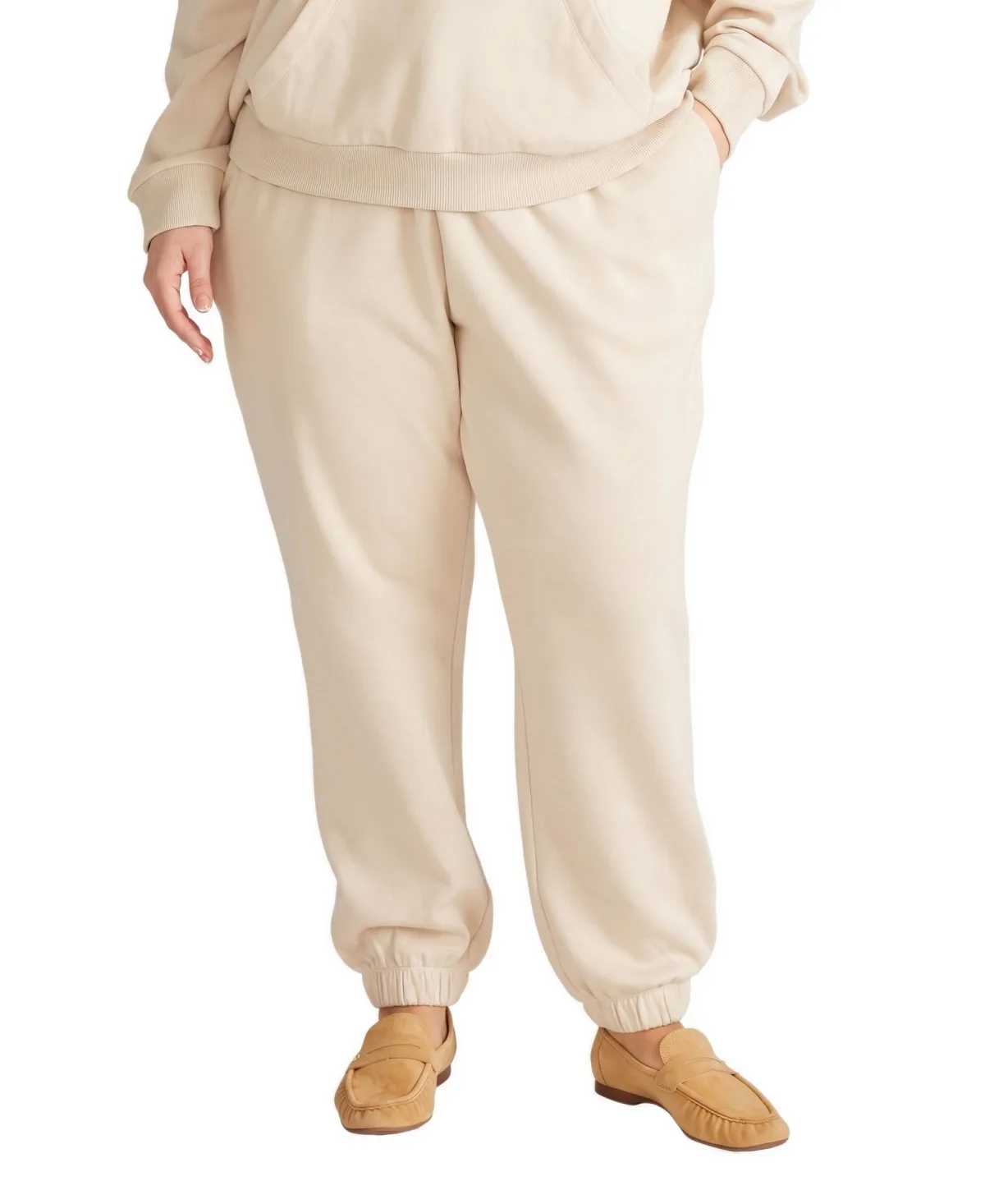 Daydream High-Rise Fleece-Lined Joggers - Dove by Universal Standard