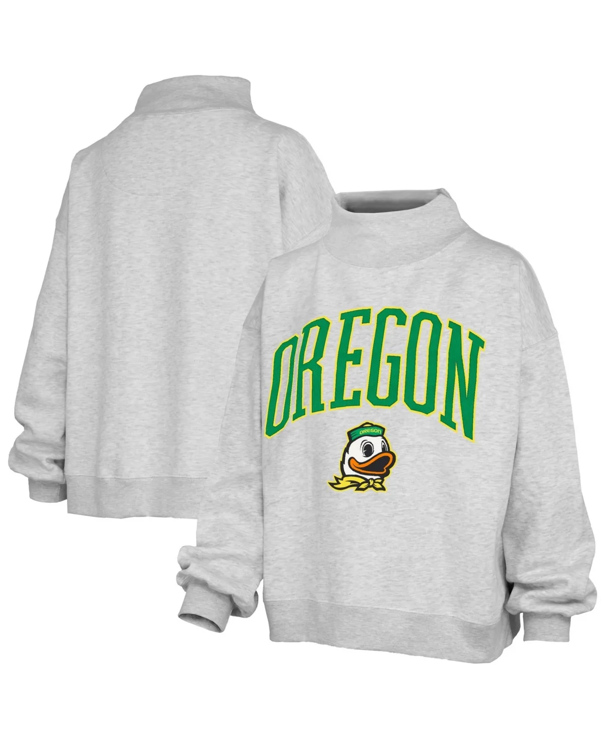 Oregon Ducks Nelson Texture Lingo Oversized Mock Neck Fleece Sweatshirt by Pressbox