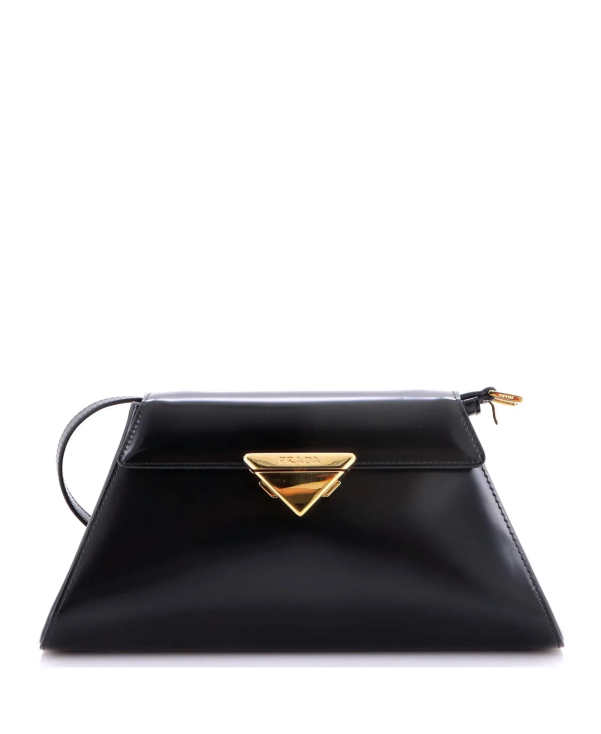 Pre-Owned Prada Trapezoid Flap Shoulder Bag Brushed Leather by Prada