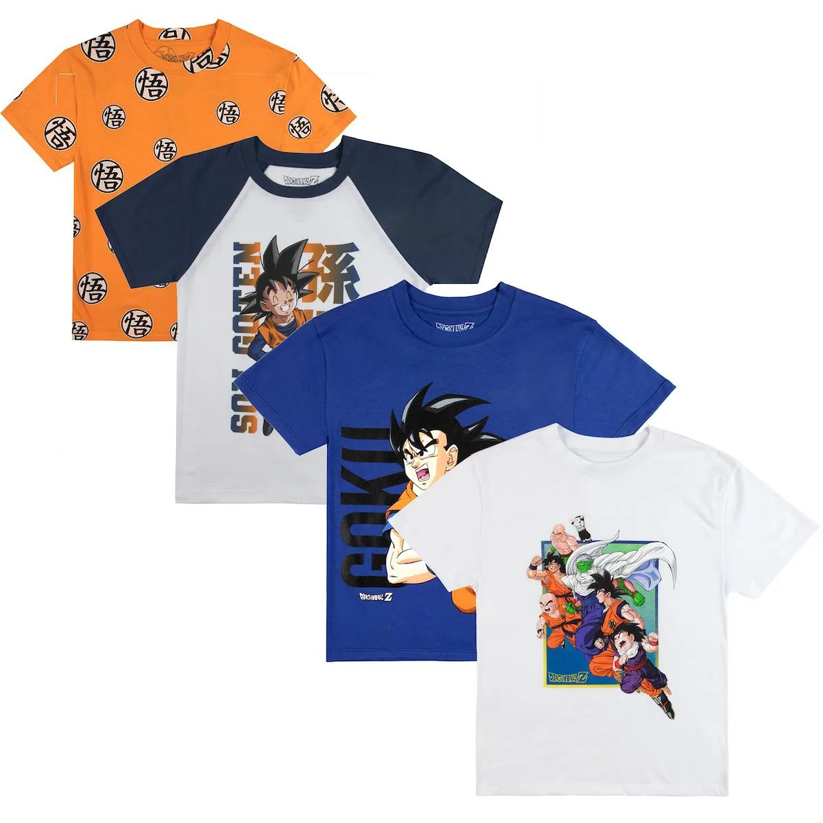Dragon Ball Z Characters Crew Neck Short Sleeve 4pk Tees by Dragon