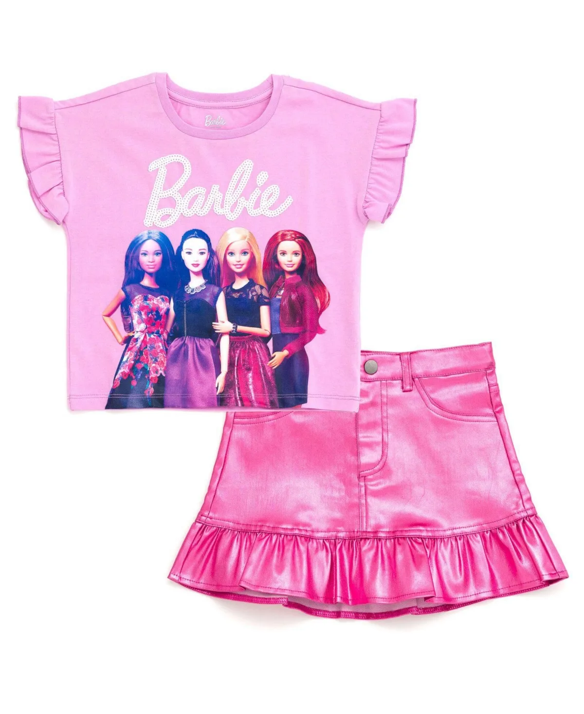 Sequin T-Shirt and Metallic Skirt Set by Barbie