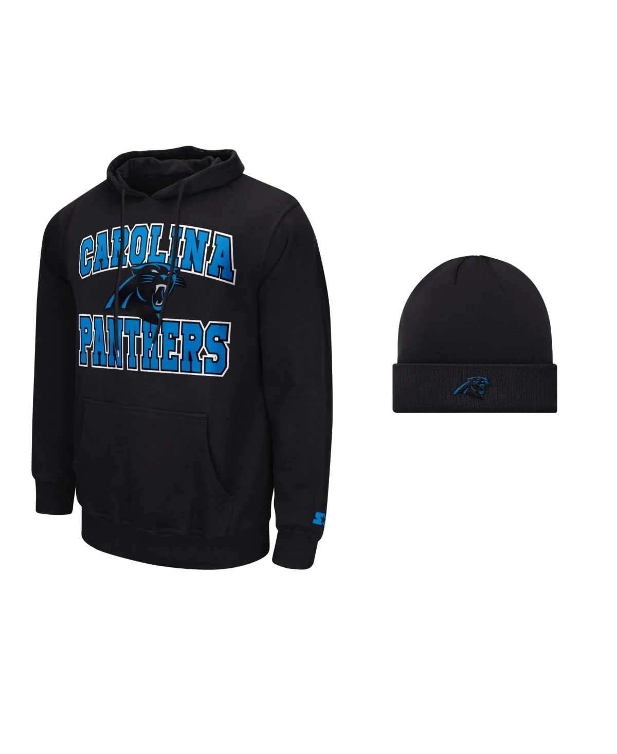 Carolina Panthers Graphic Fleece-Lined Classic-Fit Hoodie and Cuffed Knit Hat, 2-Piece Set by Starter