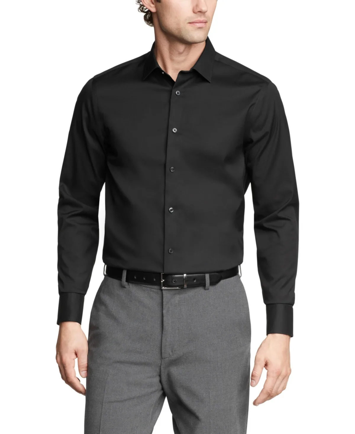 Refined Cotton Stretch Regular Fit Dress Shirt by Calvin Klein