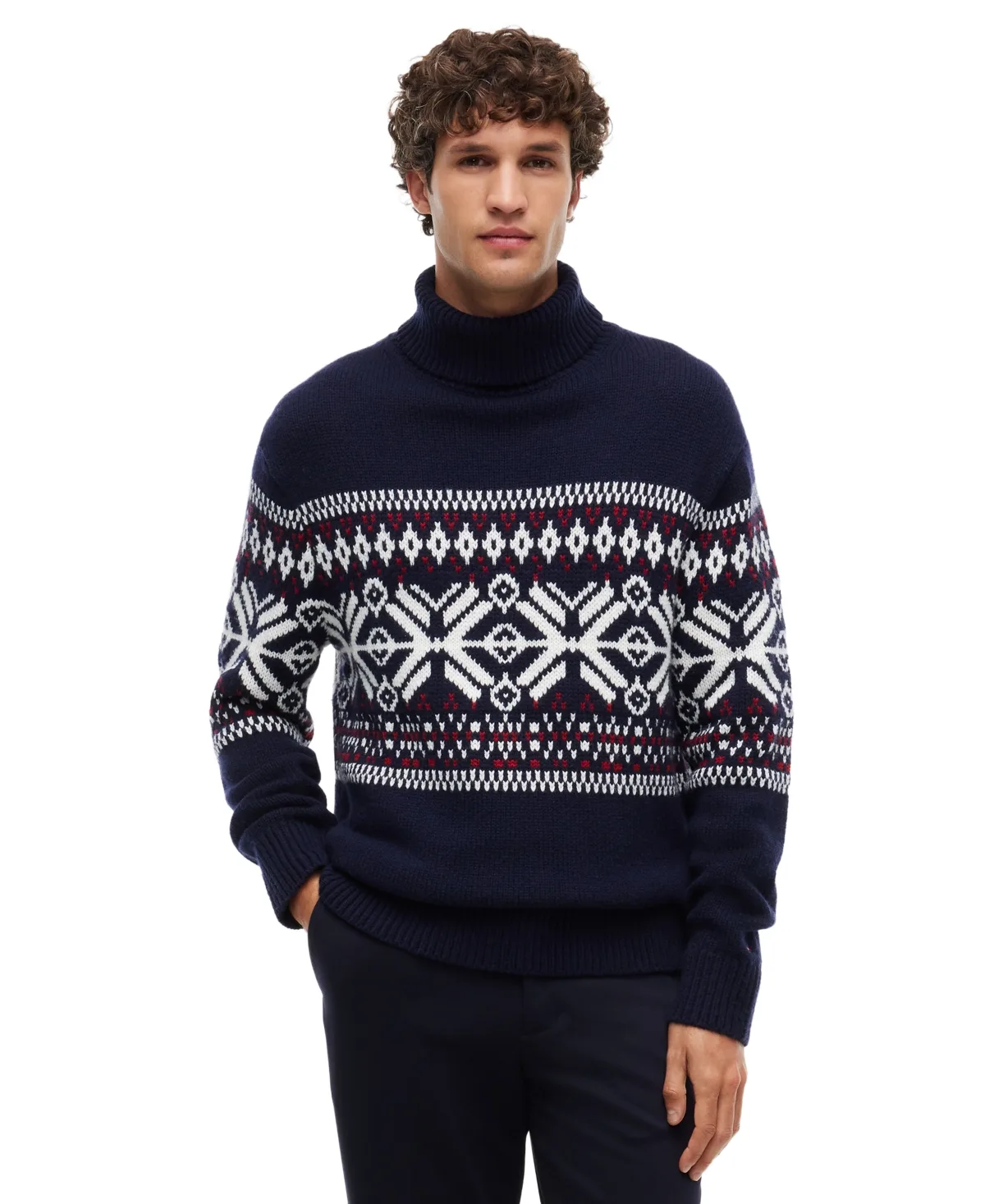 Fair Isle Wool-Blend Roll Neck Sweater
