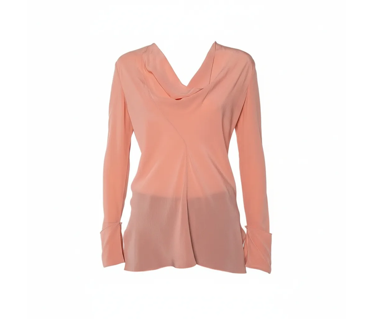 Pre-Owned Silk Draped Neck Long Sleeve Top by Chloé