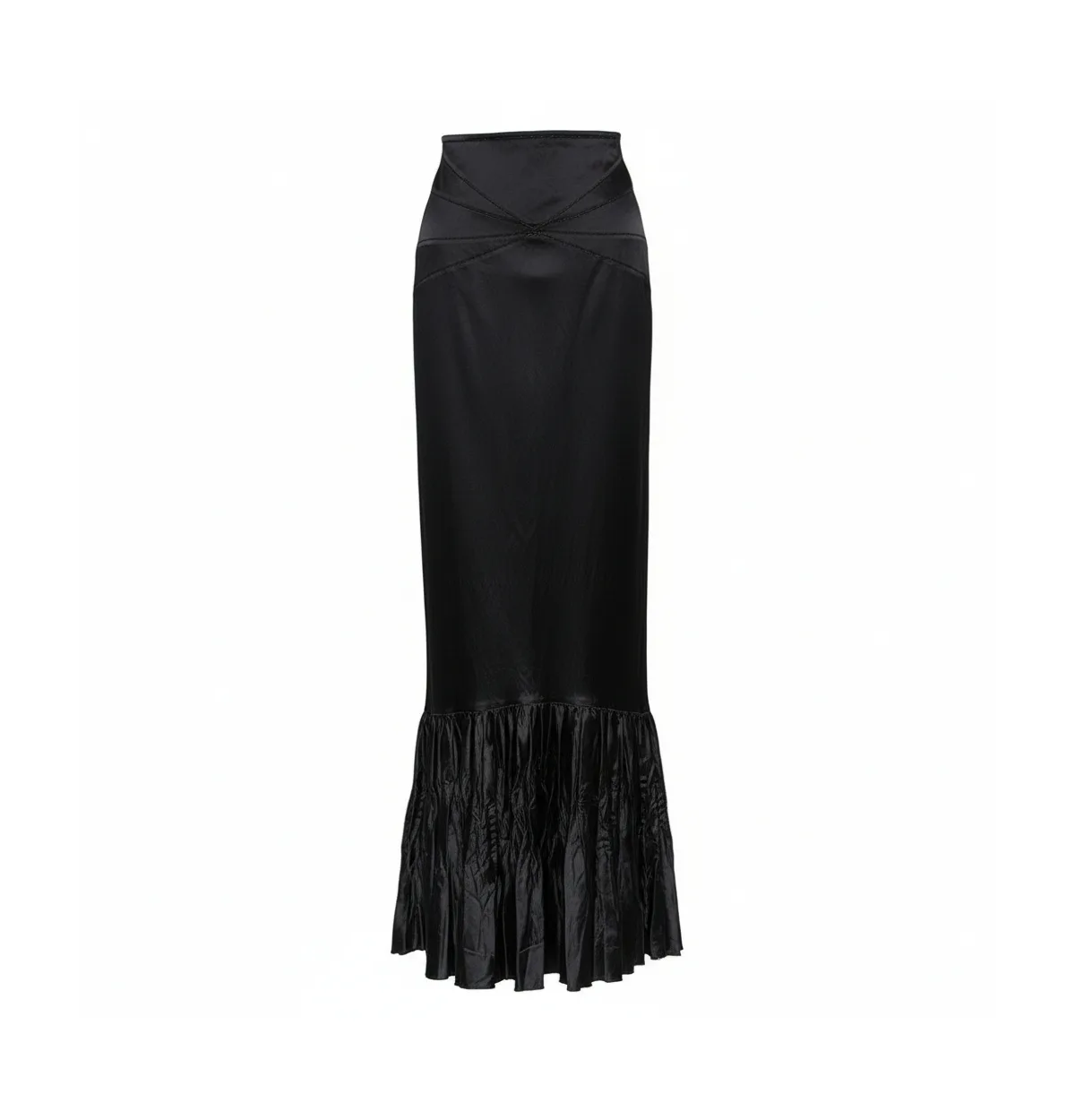 Pre-Owned Satin Ruffle Hem Detail Maxi Skirt by Roberto Cavalli