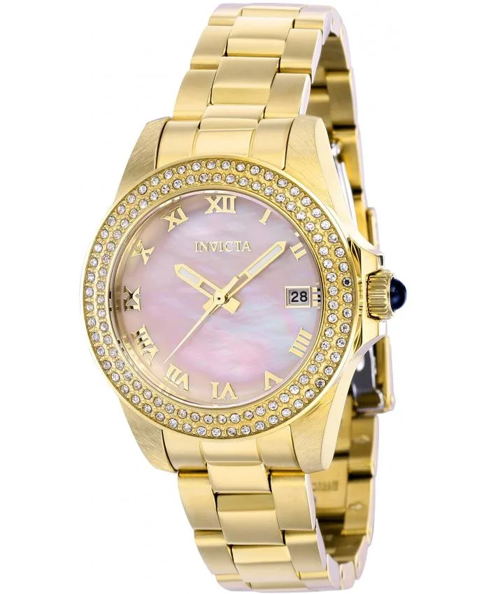 41551 Angel Quartz 3 Hand Pink Dial Watch by Invicta