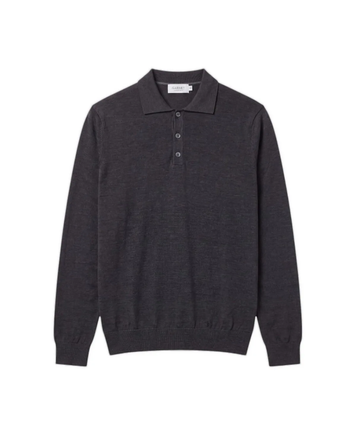 Merino Wool Polo Long-Sleeve Sweater
