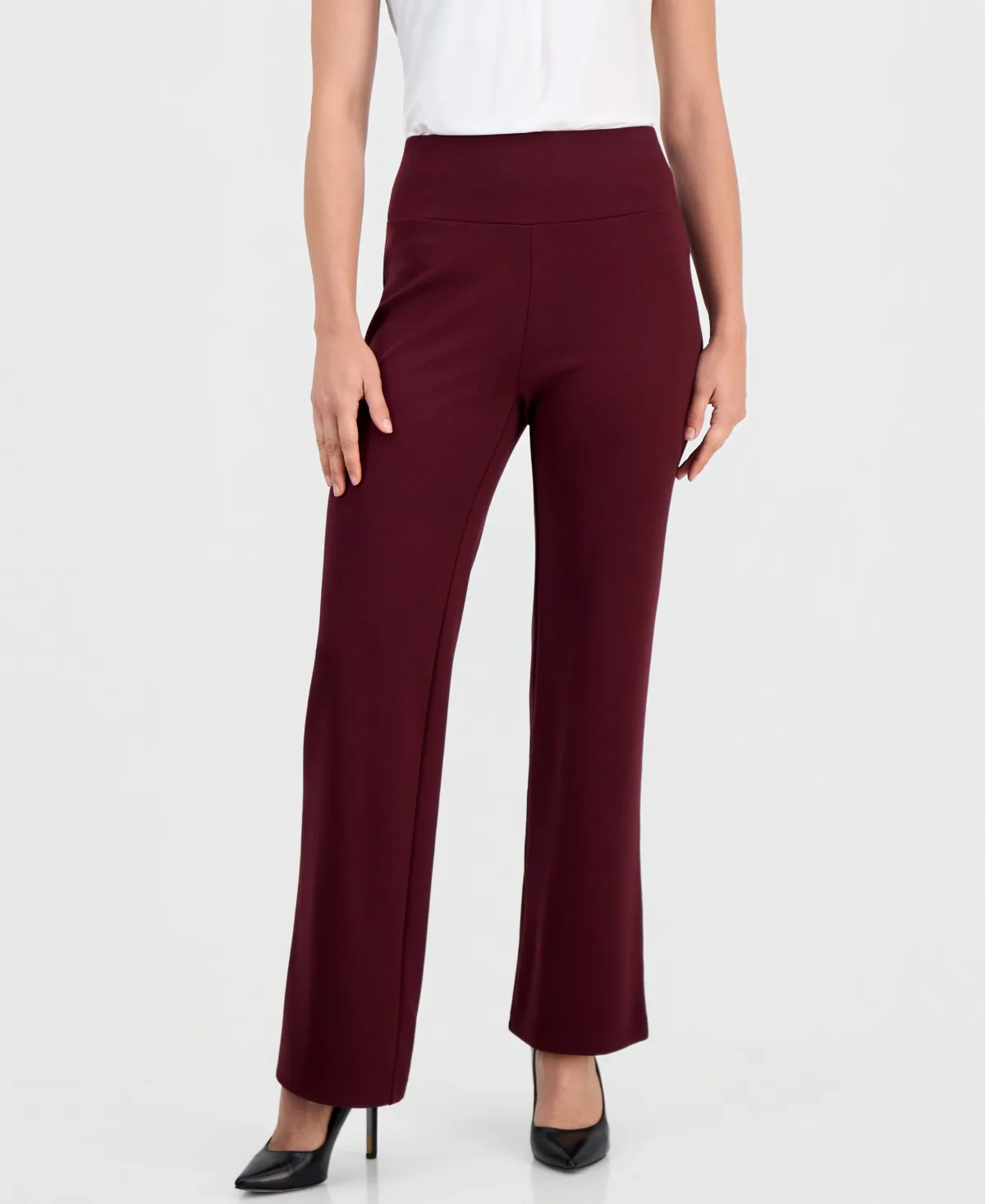 Essentials Wide-Leg High-Waisted Pull-On Pants