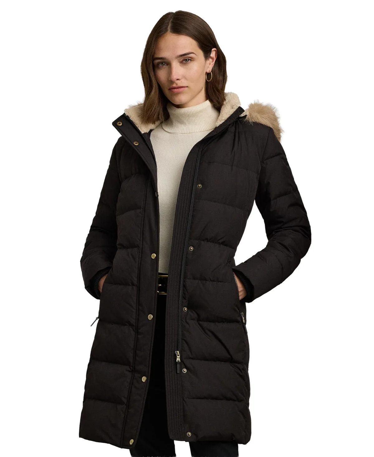 Lauren Ralph Lauren Faux-Fur-Trim Hooded Puffer Coat by Ralph Lauren