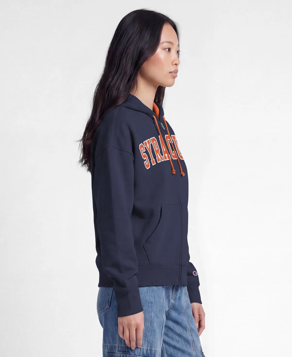 Champion Navy Syracuse Orange Arch Full-Zip Fleece Hoodie by Champion