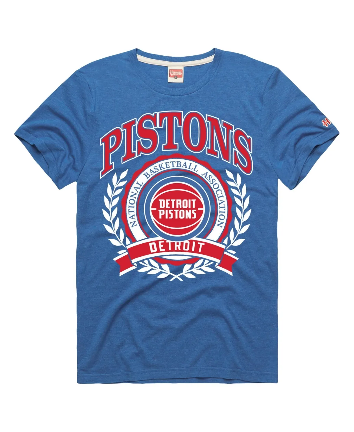 Homage Detroit Pistons Crest Tri-Blend T-Shirt by Homage