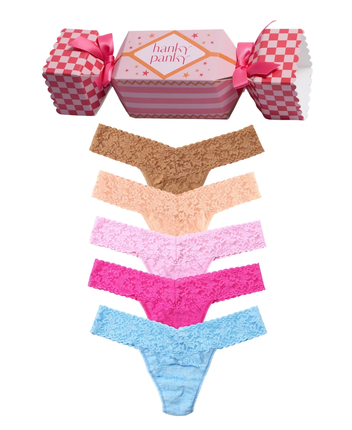 Signature Lace Floral-Print Low-Rise Thong, 5-Piece by Hanky Panky